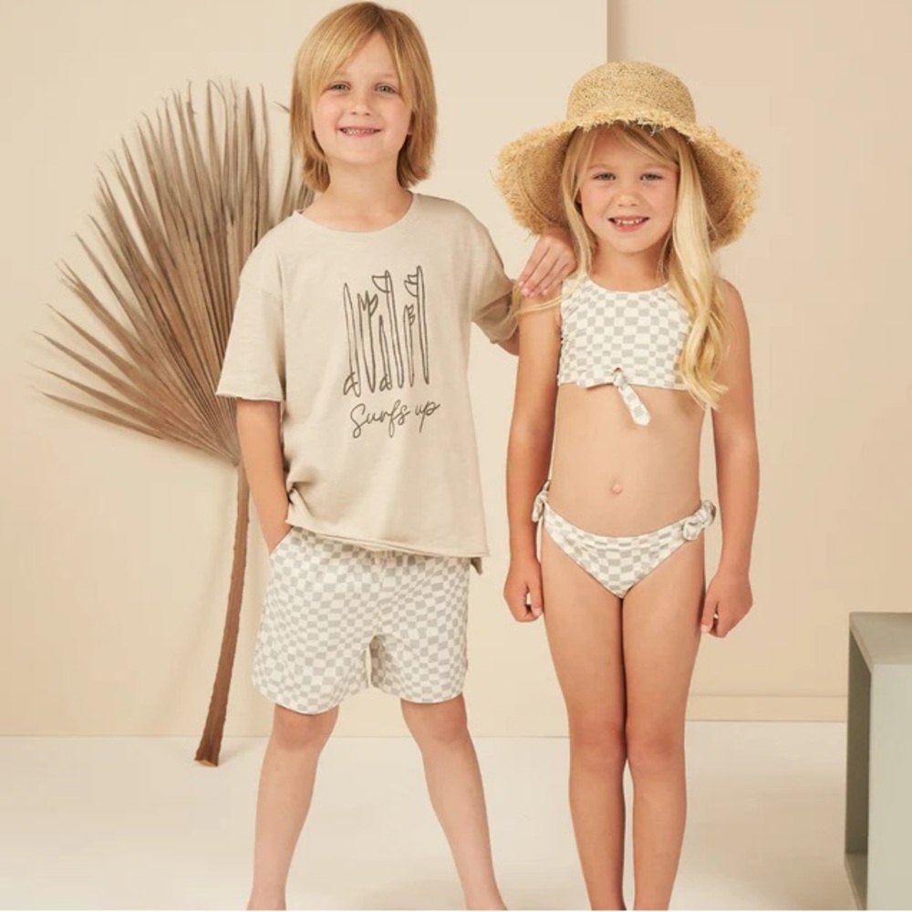 Rylee + Cru Boardshort Seafoam Check